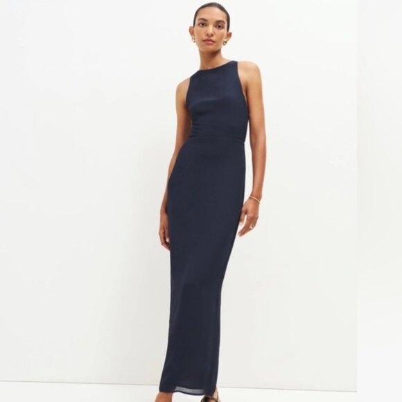 NWT Reformation Ladri Maxi Dress in Navy Blue Size 4 - Picture 1 of 4